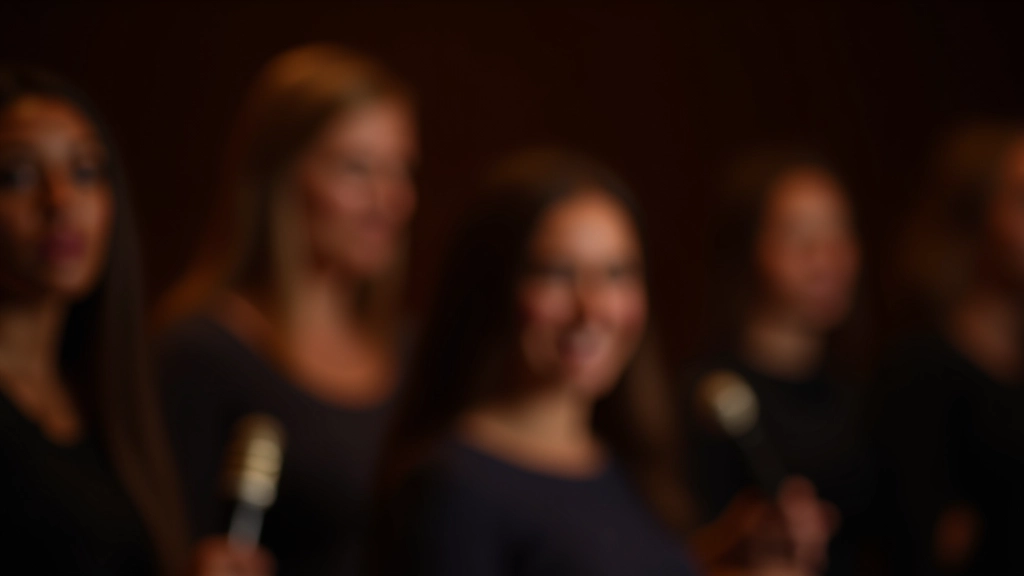 Choir group singing together during rehearsal or performance