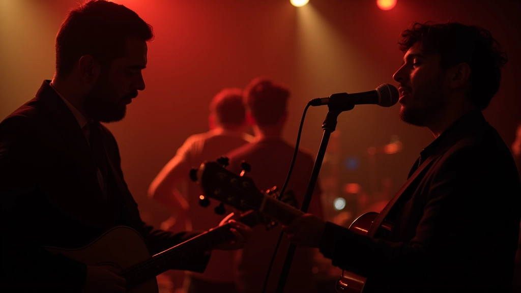 Live jazz performance with musicians on stage
