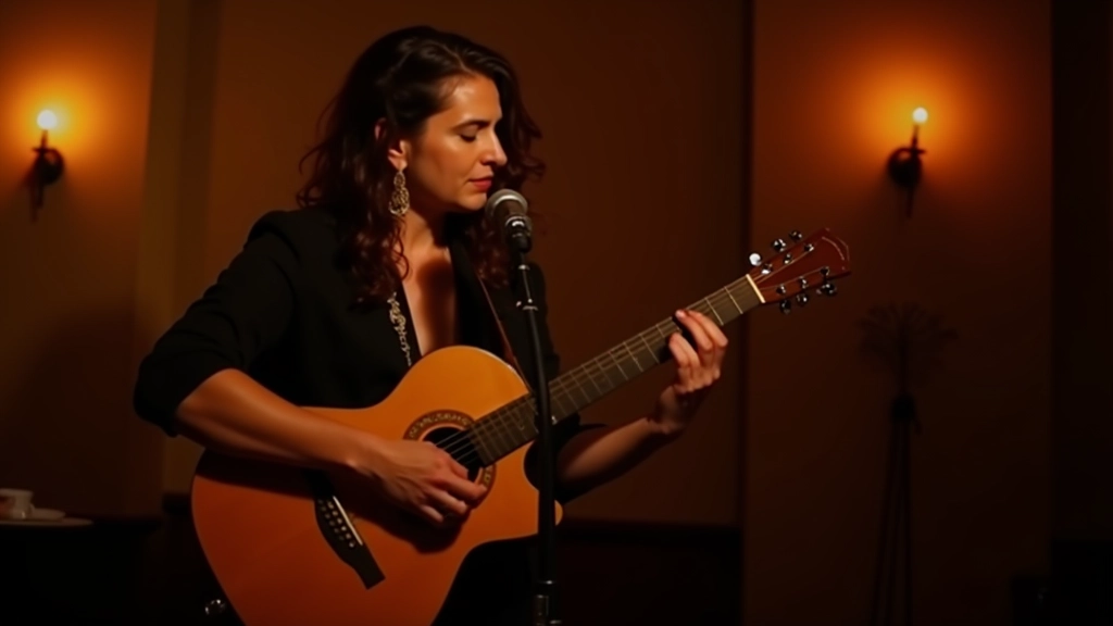 Fado musician performing with traditional guitar